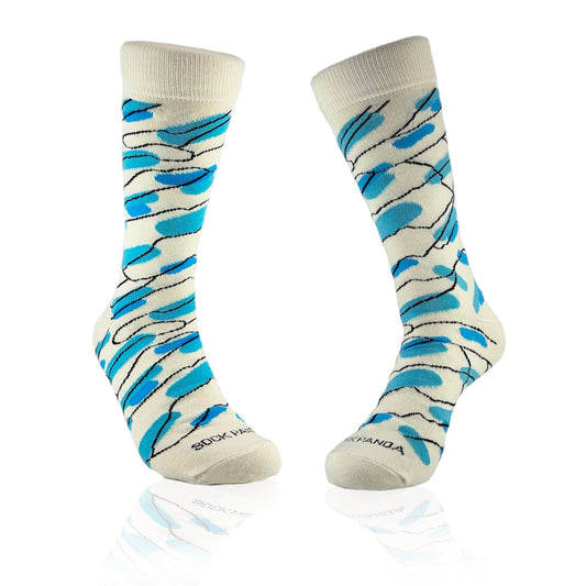 Blue Water Abstract Pattern Socks from the Sock Panda (Adult Large)