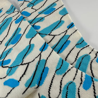 Blue Water Abstract Pattern Socks from the Sock Panda (Adult Large)