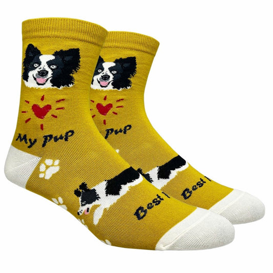 Border Collie Dog Socks (Adult Medium - Women's Shoe Sizes 5 - 10)