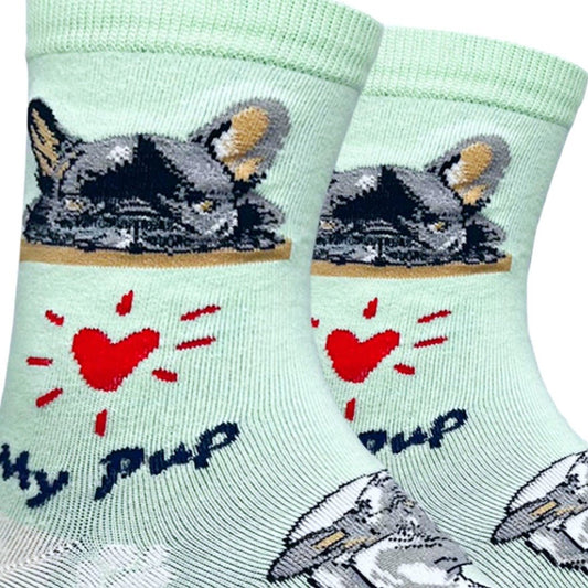Bulldog Dog Socks (Adult Medium - Women's Shoe Sizes 5 - 10)