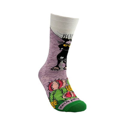 Cactus Cat Socks from the Sock Panda (Adult Medium - Women's Shoe Sizes 5 - 10)