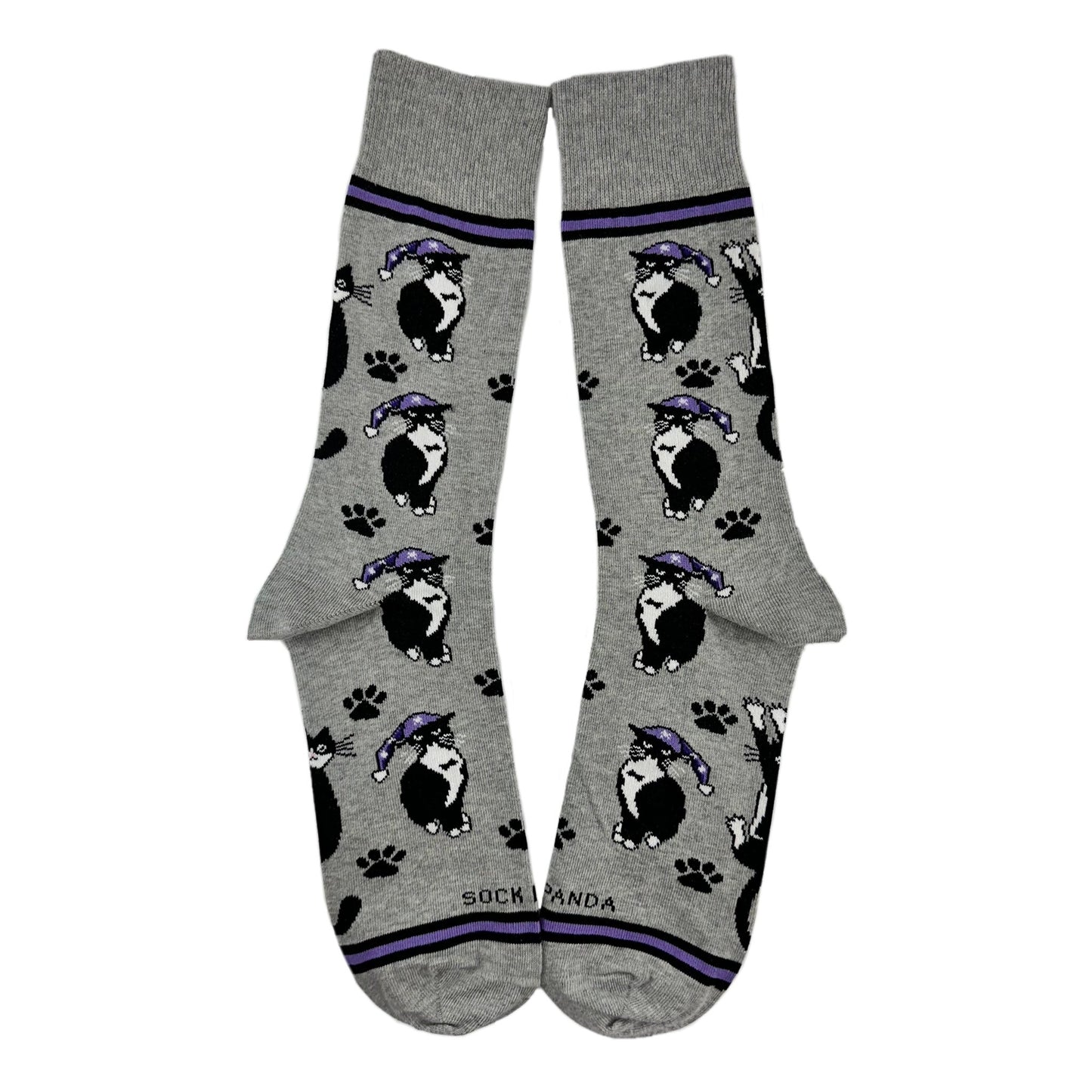 Cat Wearing a Hat Socks from the Sock Panda (Adult Large - Men's Shoe Sizes 8 - 12)