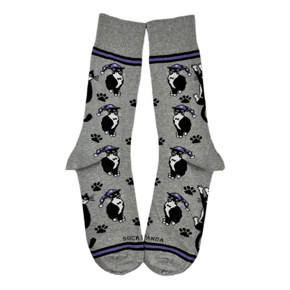 Cat Wearing a Hat Socks from the Sock Panda (Adult Large - Men's Shoe Sizes 8 - 12)