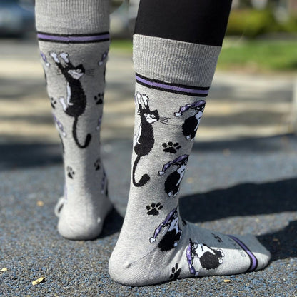 Cat Wearing a Hat Socks from the Sock Panda (Adult Large - Men's Shoe Sizes 8 - 12)