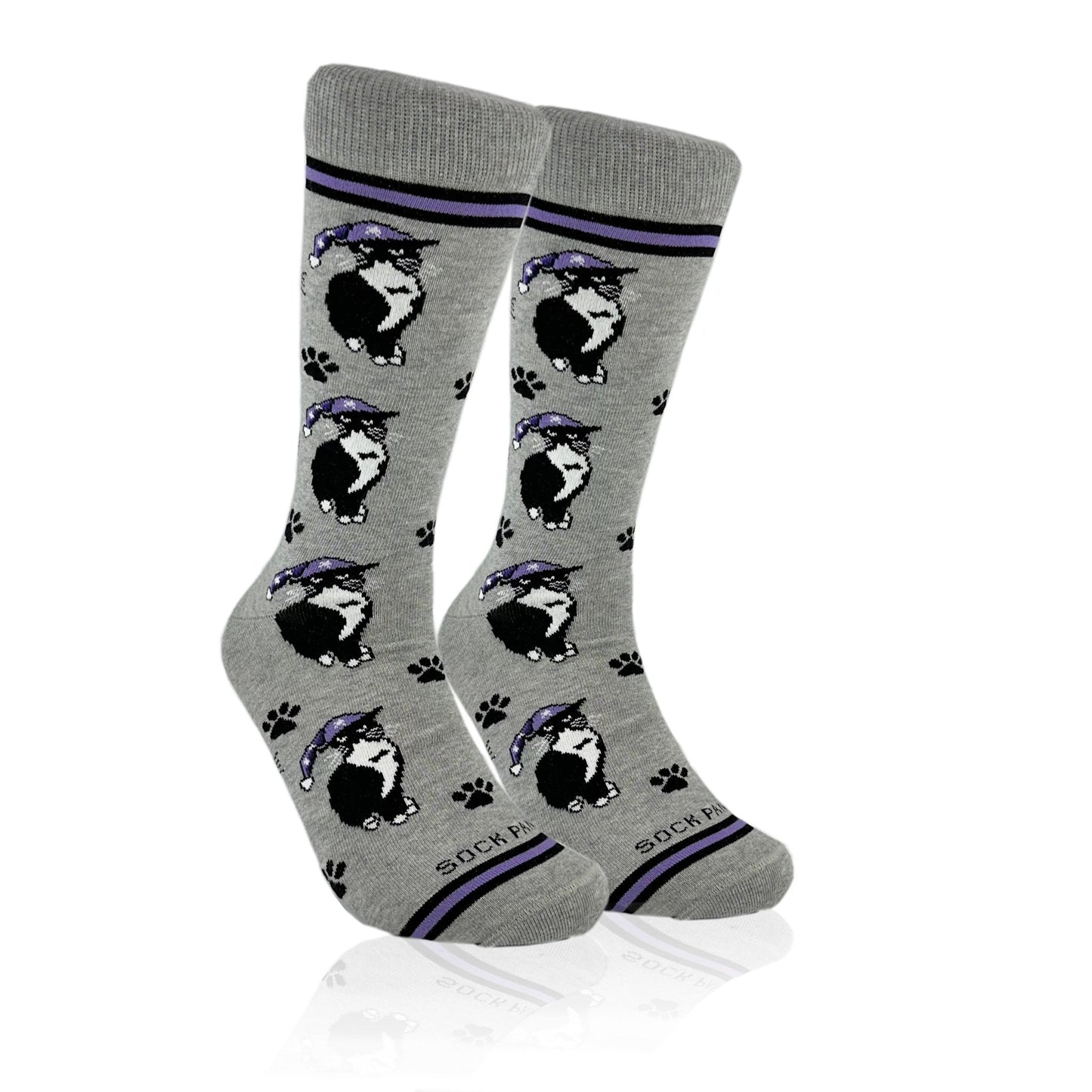 Cat Wearing a Hat Socks from the Sock Panda (Adult Large - Men's Shoe Sizes 8 - 12)