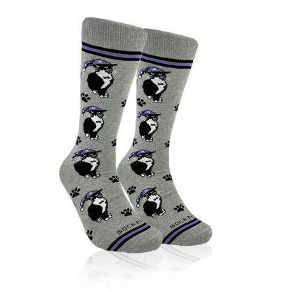Cat Wearing a Hat Socks from the Sock Panda (Adult Large - Men's Shoe Sizes 8 - 12)