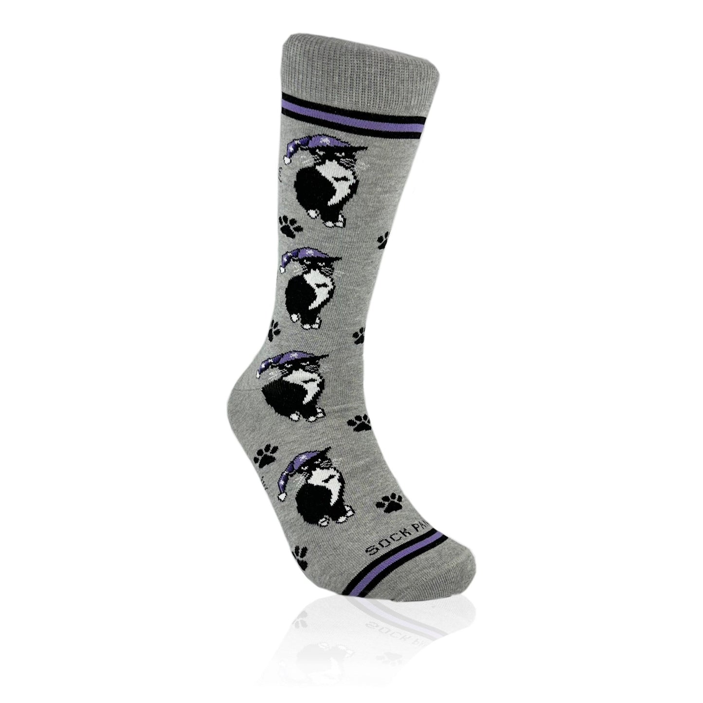 Cat Wearing a Hat Socks from the Sock Panda (Adult Large - Men's Shoe Sizes 8 - 12)