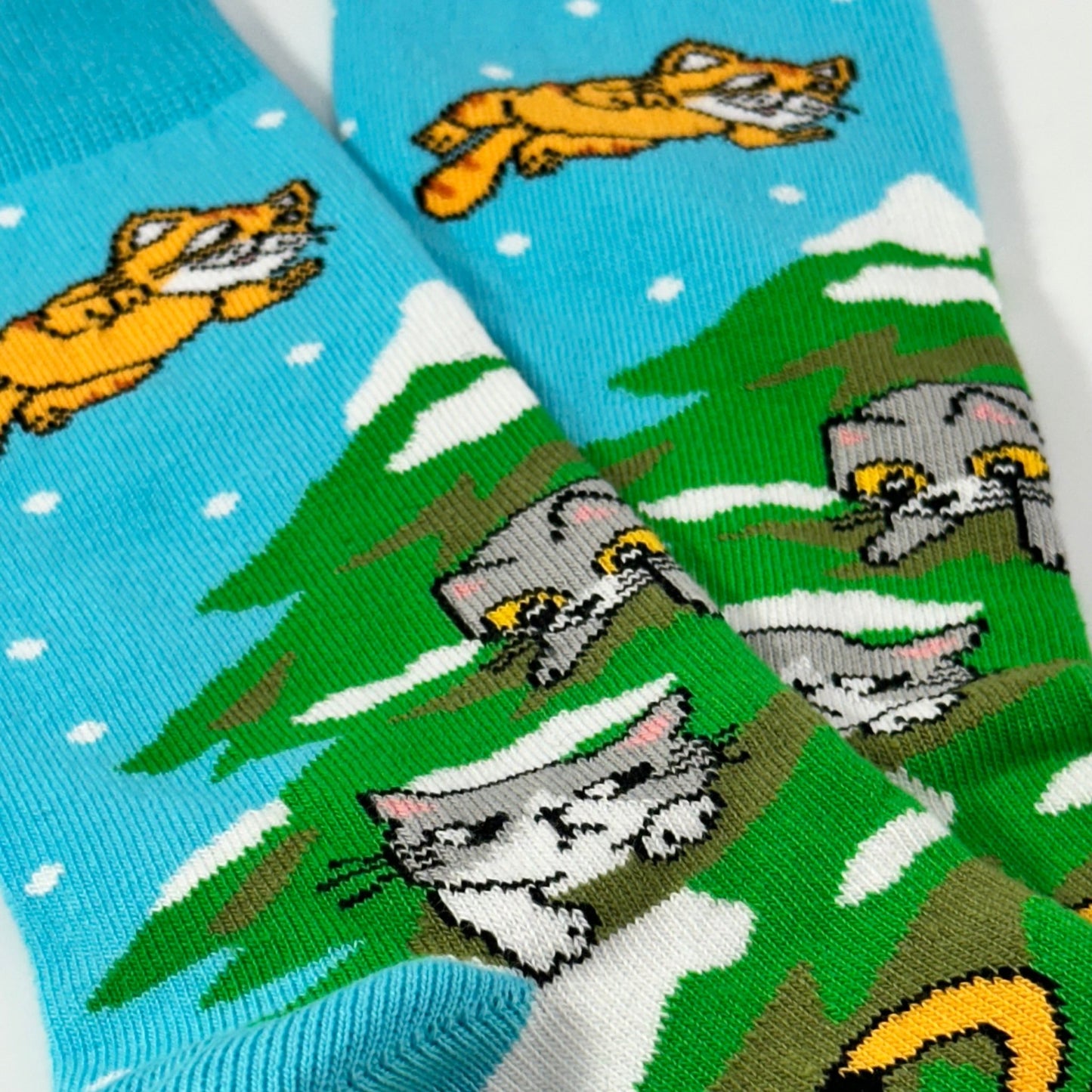 Cats in the Christmas Tree Socks from the Sock Panda (Adult Small)