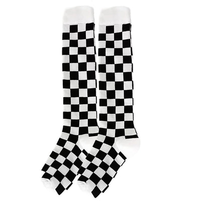 Checkered Pattern Knee High Socks (Adult Medium - Women's Shoe Sizes 5 - 10)
