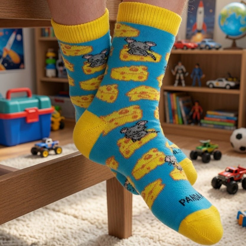 Cheese and Mice Socks from the Sock Panda (Ages 3-7) CheesePalMd