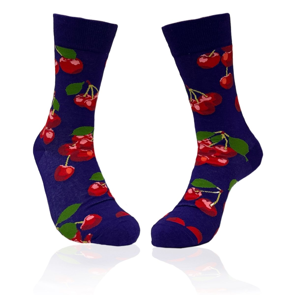 Cherry Patterned Socks from the Sock Panda (Adult Medium) PurpCherryMd