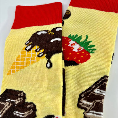 Chocolate Party Time Socks from the Sock Panda (Adult Medium - Women's Shoe Sizes 5 - 10)