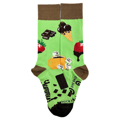 Chocolate Party Time Socks from the Sock Panda (Adult Small - Shoe Sizes 2 - 5)