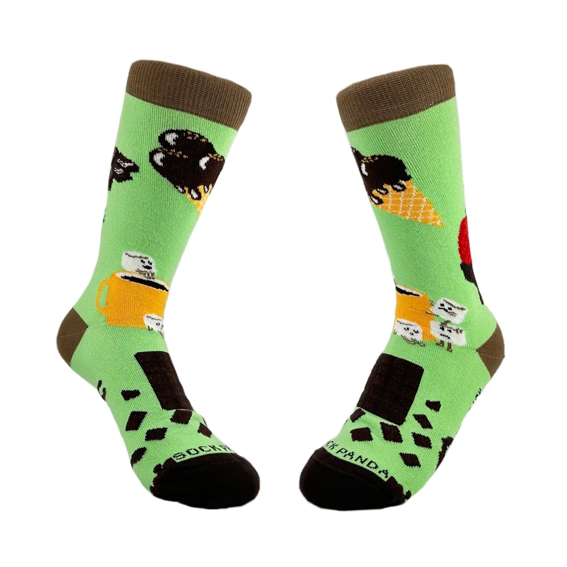 Chocolate Party Time Socks from the Sock Panda (Adult Small - Shoe Sizes 2 - 5)