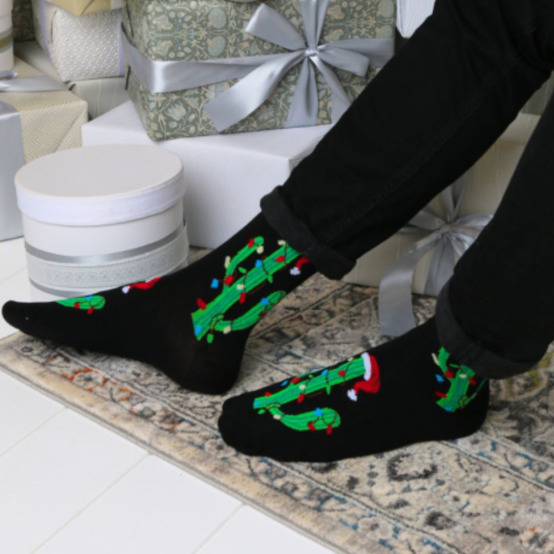 Christmas Cactus Tree Crew Socks