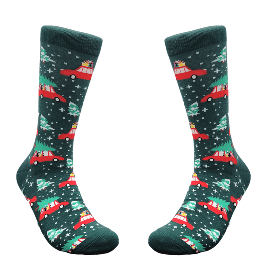 Christmas Tree on a Car Socks from the Sock Panda