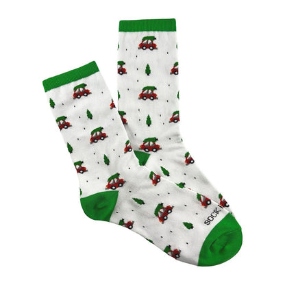 Christmas Tree on a Car Socks from the Sock Panda (Adult Medium)