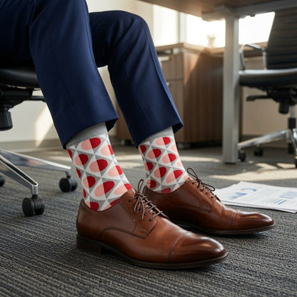 Circle Diamond Geometric Patterned Socks from the Sock Panda (Adult Large - Men's Shoe Sizes 8-12) CircleDiamon