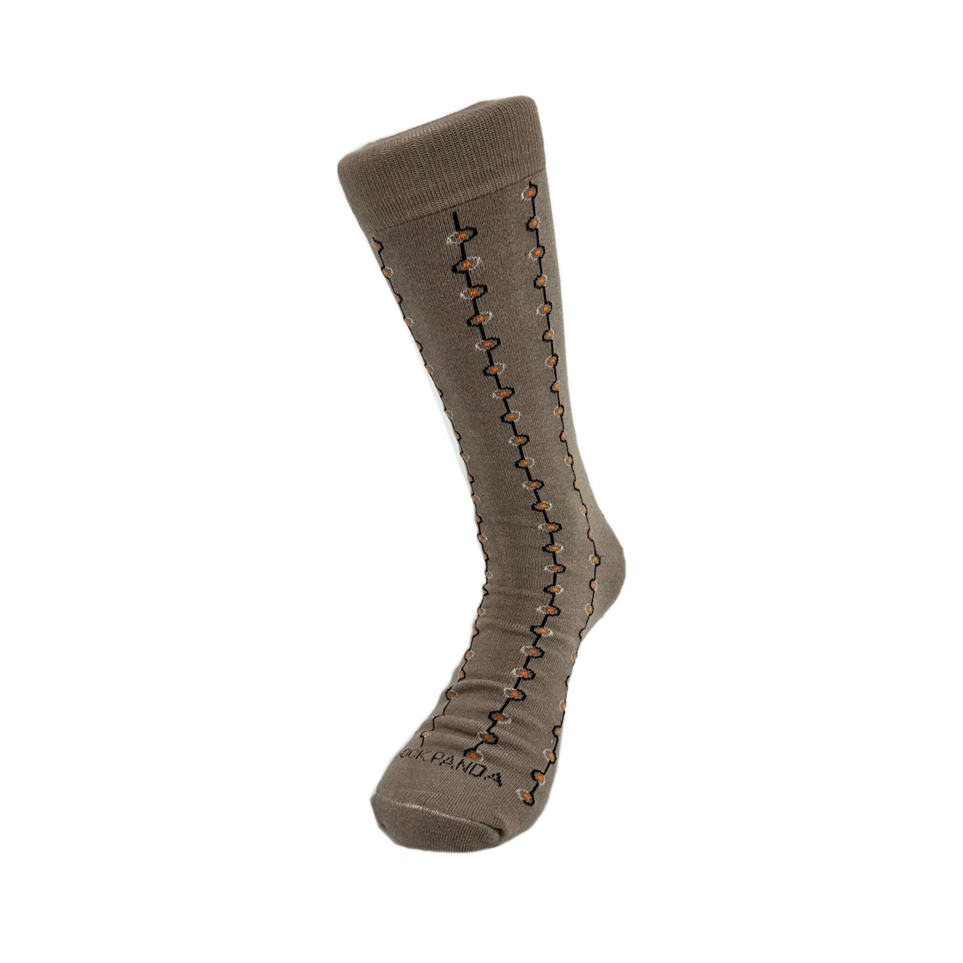 Classy Brown Patterned Socks from the Sock Panda (Adult Large - Men's Shoe Sizes 8 - 12)