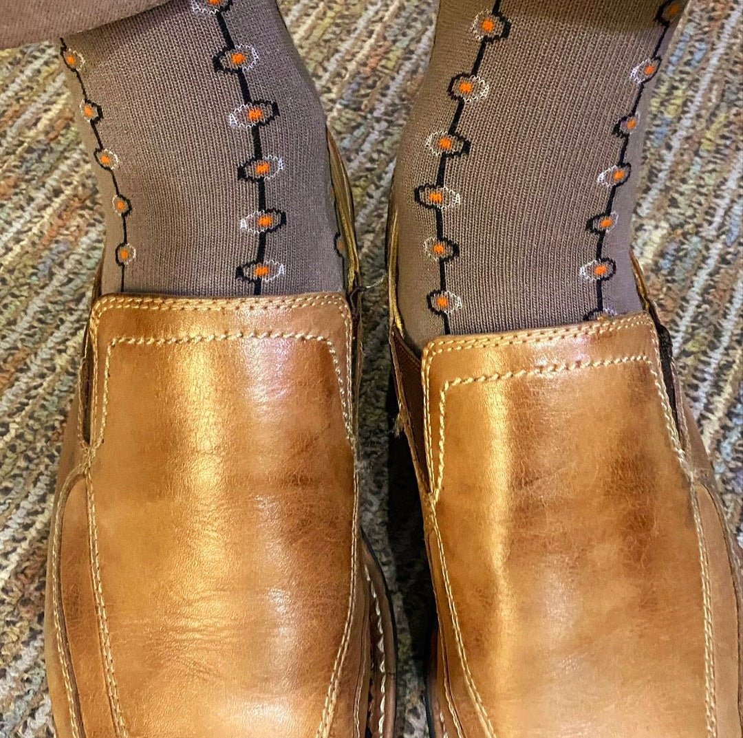 Classy Brown Patterned Socks from the Sock Panda (Adult Large - Men's Shoe Sizes 8 - 12)