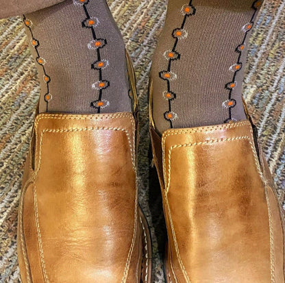 Classy Brown Patterned Socks from the Sock Panda (Adult Large - Men's Shoe Sizes 8 - 12)