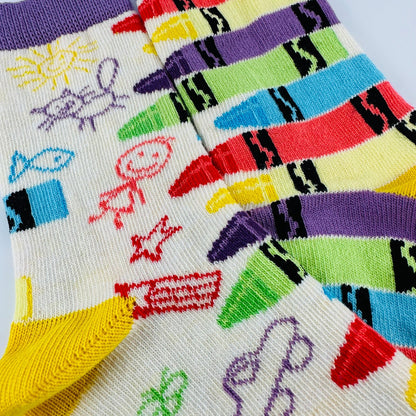 Colorful Crayons Socks from the Sock Panda (Ages 3 - 7)