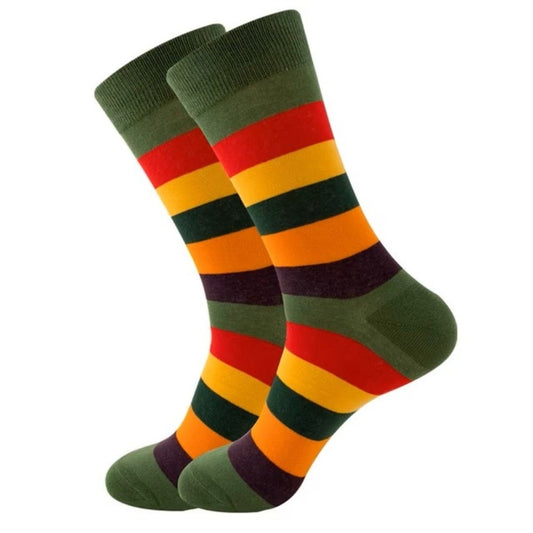Colorful Horizontal Striped Socks from the Sock Panda (Adult Large) 