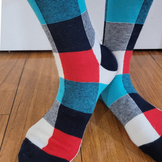 Colorful Plaid Patterned Socks from the Sock Panda (Adult Large - Men's Shoe Sizes 8 - 12)