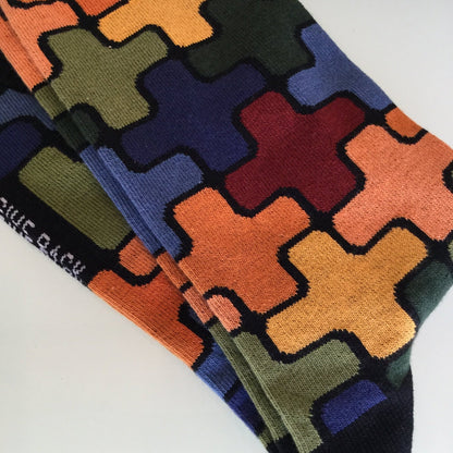 Colorful Puzzle Pattern Socks from the Sock Panda (Adult Large)