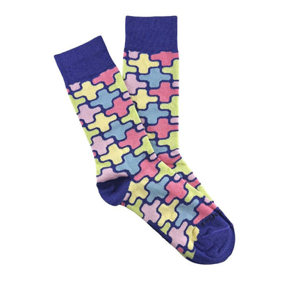 Colorful Puzzle Pattern Socks from the Sock Panda (Adult Medium)