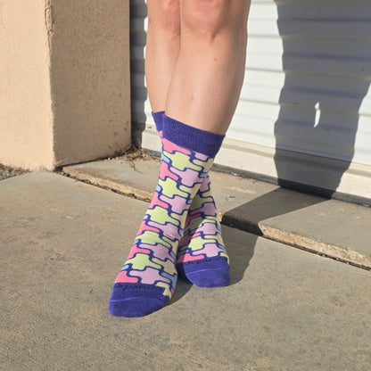 Colorful Puzzle Pattern Socks from the Sock Panda (Adult Medium) ColorfulPuzzleMd