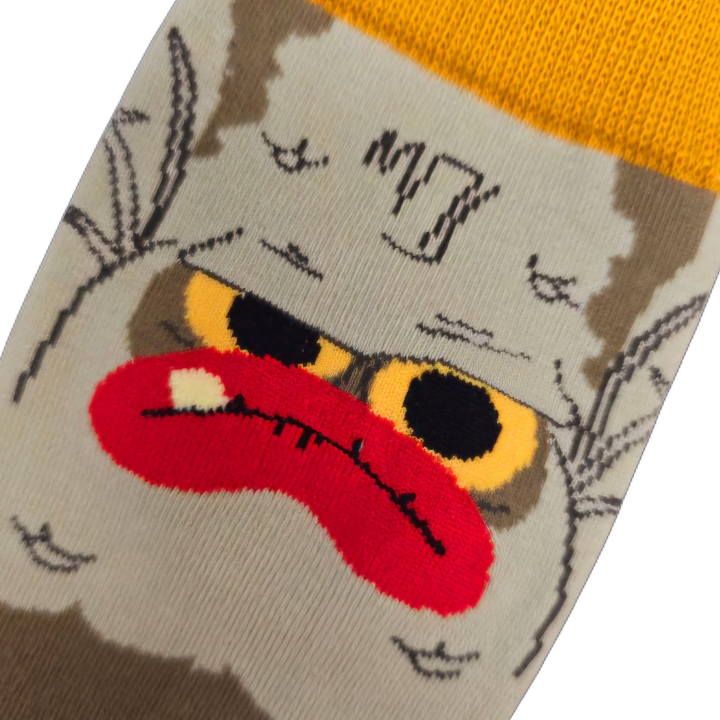 Crazy Monster Bigfoot Face Socks from the Sock Panda (Adult Large - Men's Shoe Sizes 8 - 12)