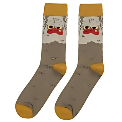 Crazy Monster Bigfoot Face Socks from the Sock Panda (Adult Large - Men's Shoe Sizes 8 - 12)