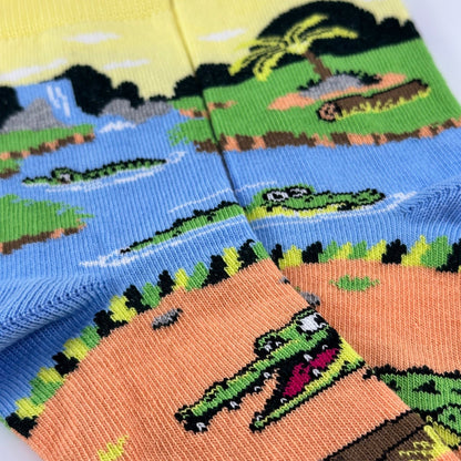 Crocodiles in Paradise Socks from the Sock Panda (Ages 3 - 7)