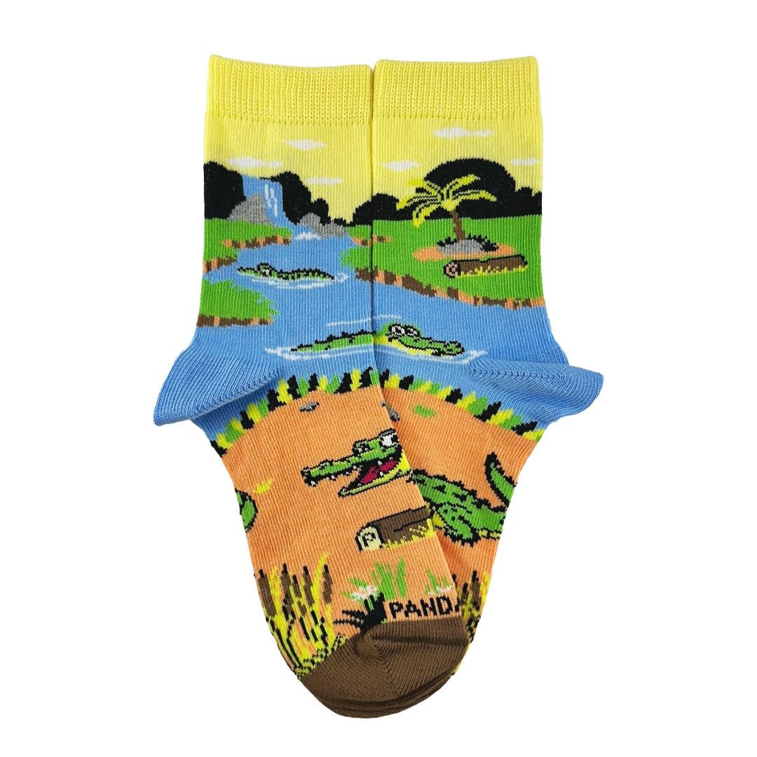 Crocodiles in Paradise Socks from the Sock Panda (Ages 3 - 7) AlligatorTeethMd