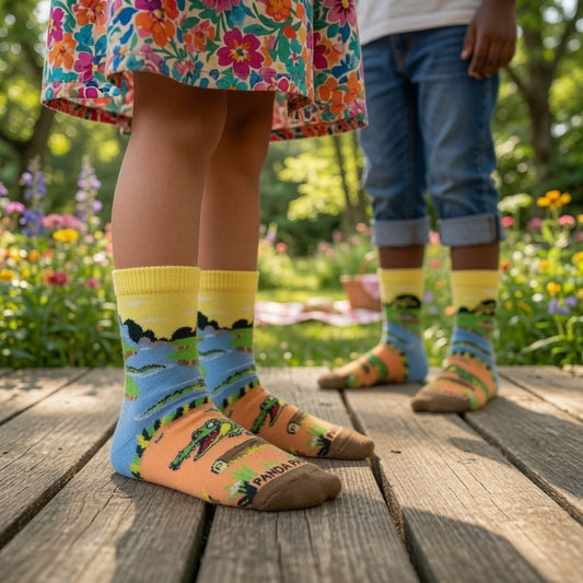 Crocodiles in Paradise Socks from the Sock Panda (Ages 3-7) AlligatorTeethMd