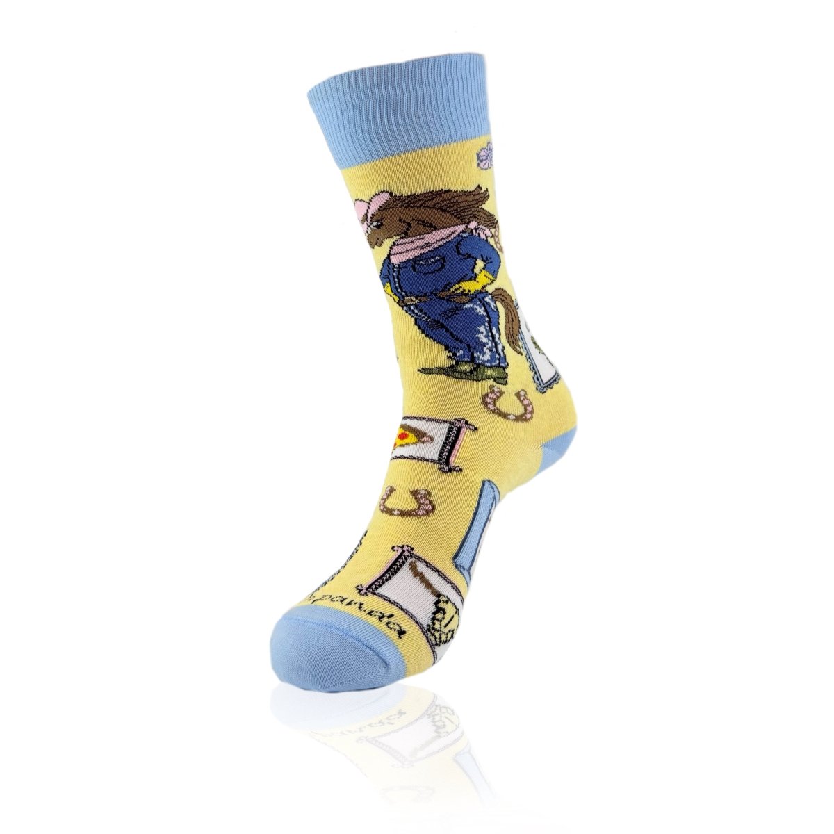 Cute Western Horse Socks from the Sock Panda (Adult Medium) HorseHouseMd
