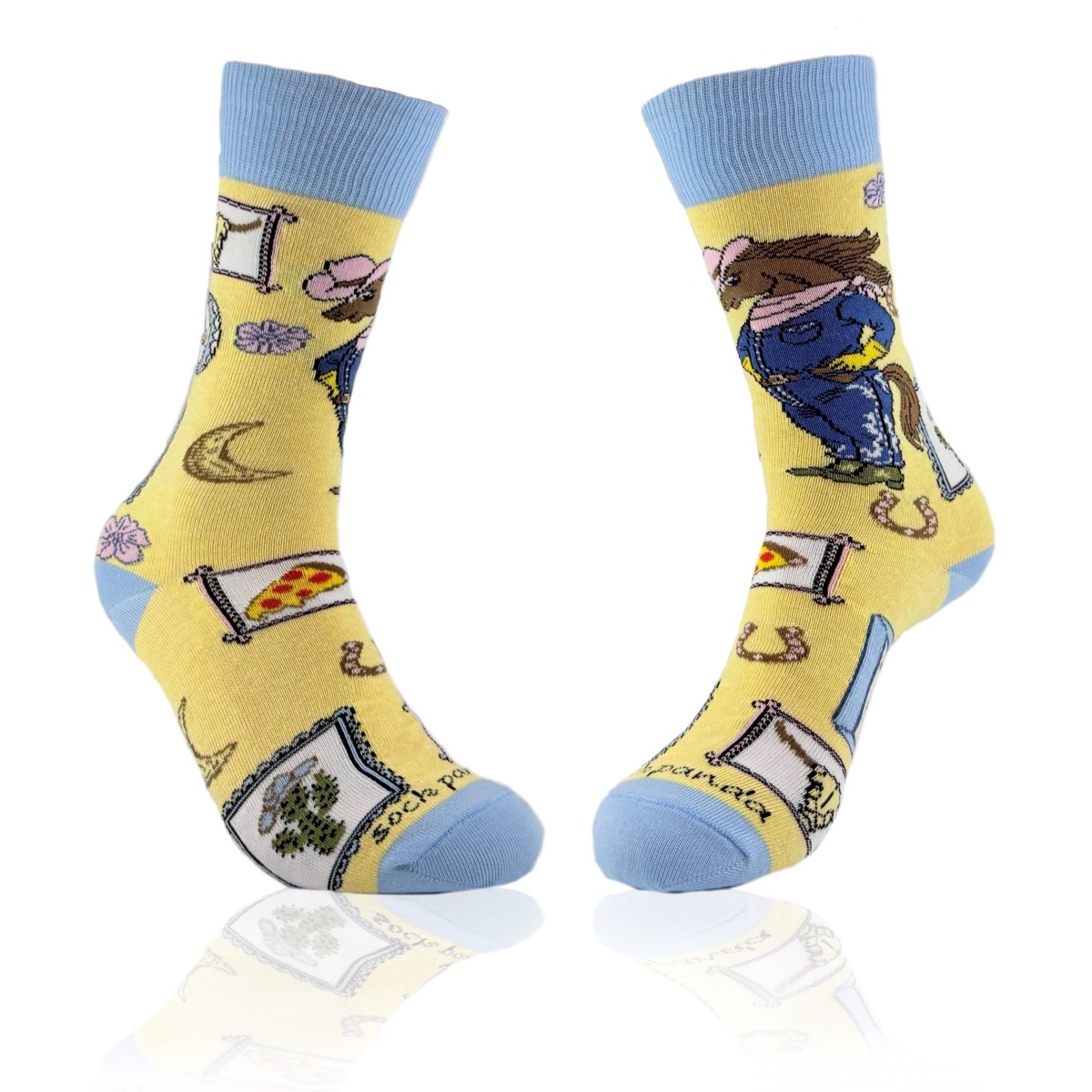 Cute Western Horse Socks from the Sock Panda (Adult Medium) HorseHouseMd