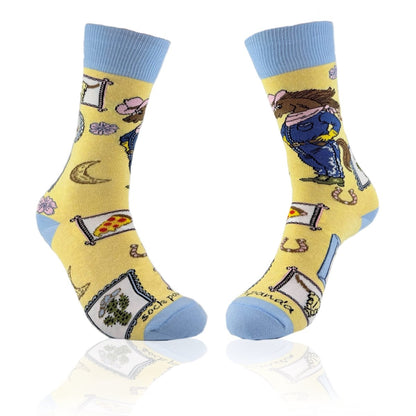 Cute Western Horse Socks from the Sock Panda (Adult Medium) HorseHouseMd