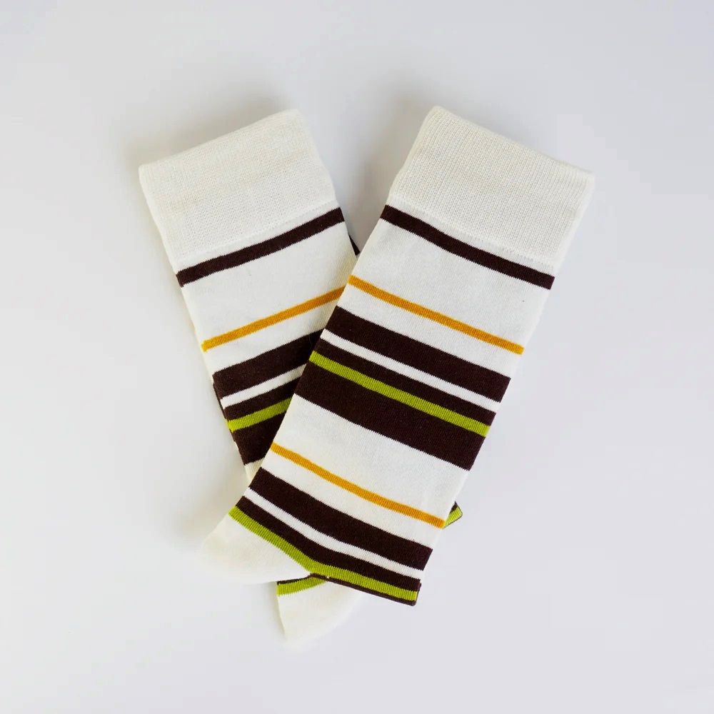 Classic Brown Striped Socks from the Sock Panda (Adult Large - Men's Shoe Sizes 8-12)