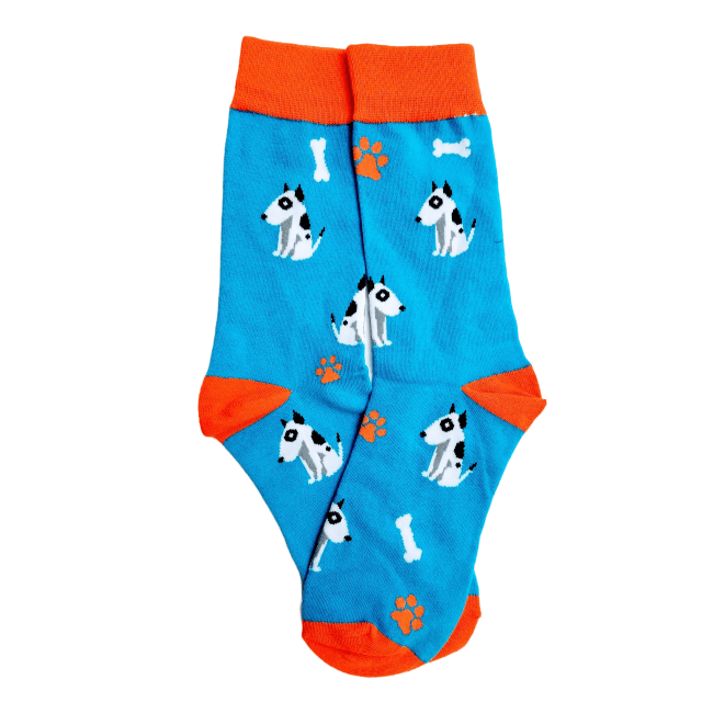 Dog with Bones & Paw Prints from the Sock Panda (Adult Medium - Women's Shoe Sizes 5 - 10)
