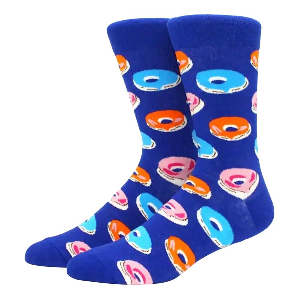 Donut Pattern Socks from the Sock Panda (Adult Large) BlueDonutLg