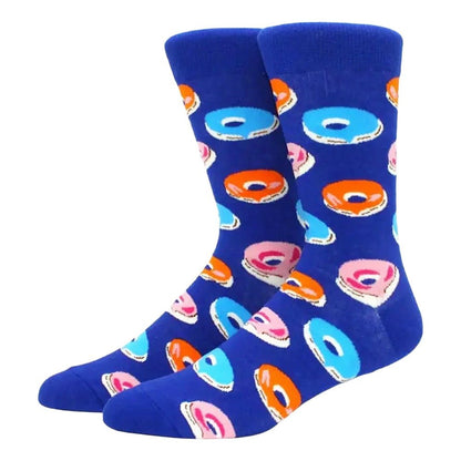 Donut Pattern Socks from the Sock Panda (Adult Large) BlueDonutLg