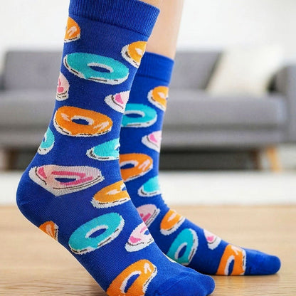 Donut Pattern Socks from the Sock Panda (Adult Large) BlueDonutLg