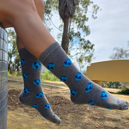 Earth Pattern Socks from the Sock Panda (Adult Medium - Women's Shoe Sizes 5 - 10)