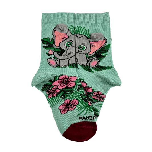 Elephant Sitting in Flowers Socks from the Sock Panda (Ages 3 - 7)