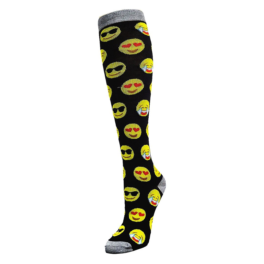 Emoji Face Pattern Socks from the Sock Panda (Knee High)