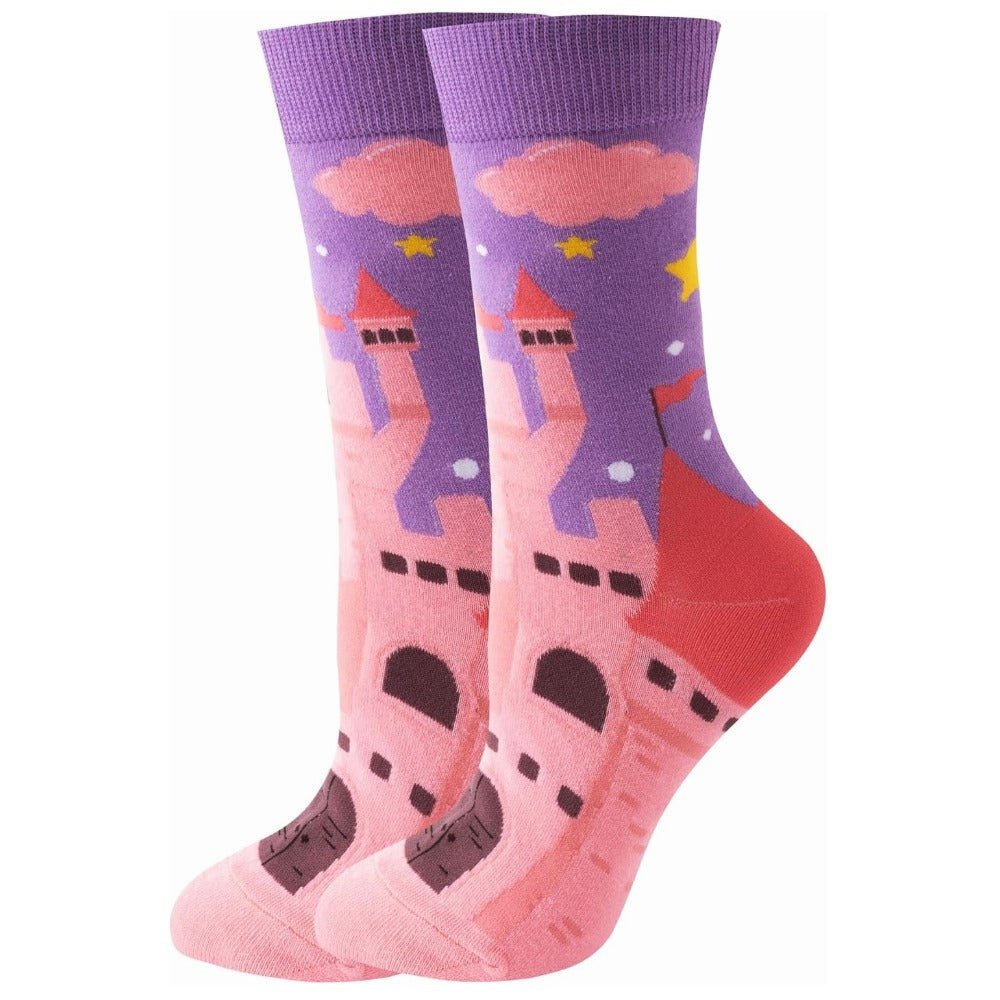 Fairytale Castle Socks from the Sock Panda (Adult Medium) CastleMd