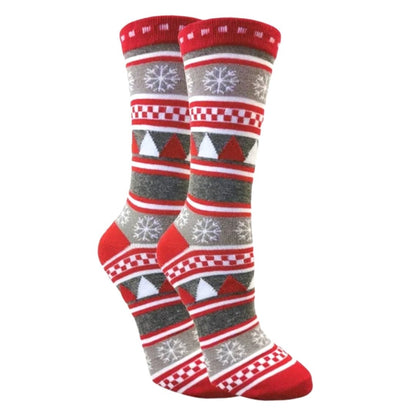 Festive Fair Isle Holiday Tree Pattern Socks (Adult Large - Men's Shoe Sizes 8 - 12)