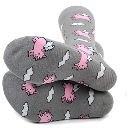 Flying Pigs Socks (Adult Large - Men's Shoe Sizes 8-12)